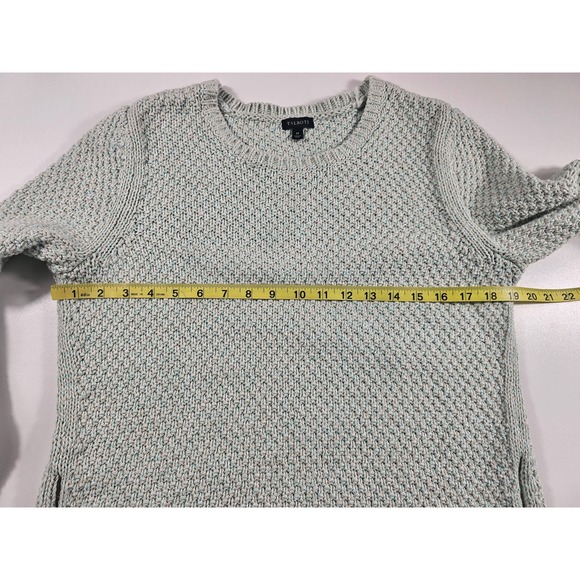 Talbots size medium green chunky knit sode zip tunic sweater ^ - Picture 7 of 7